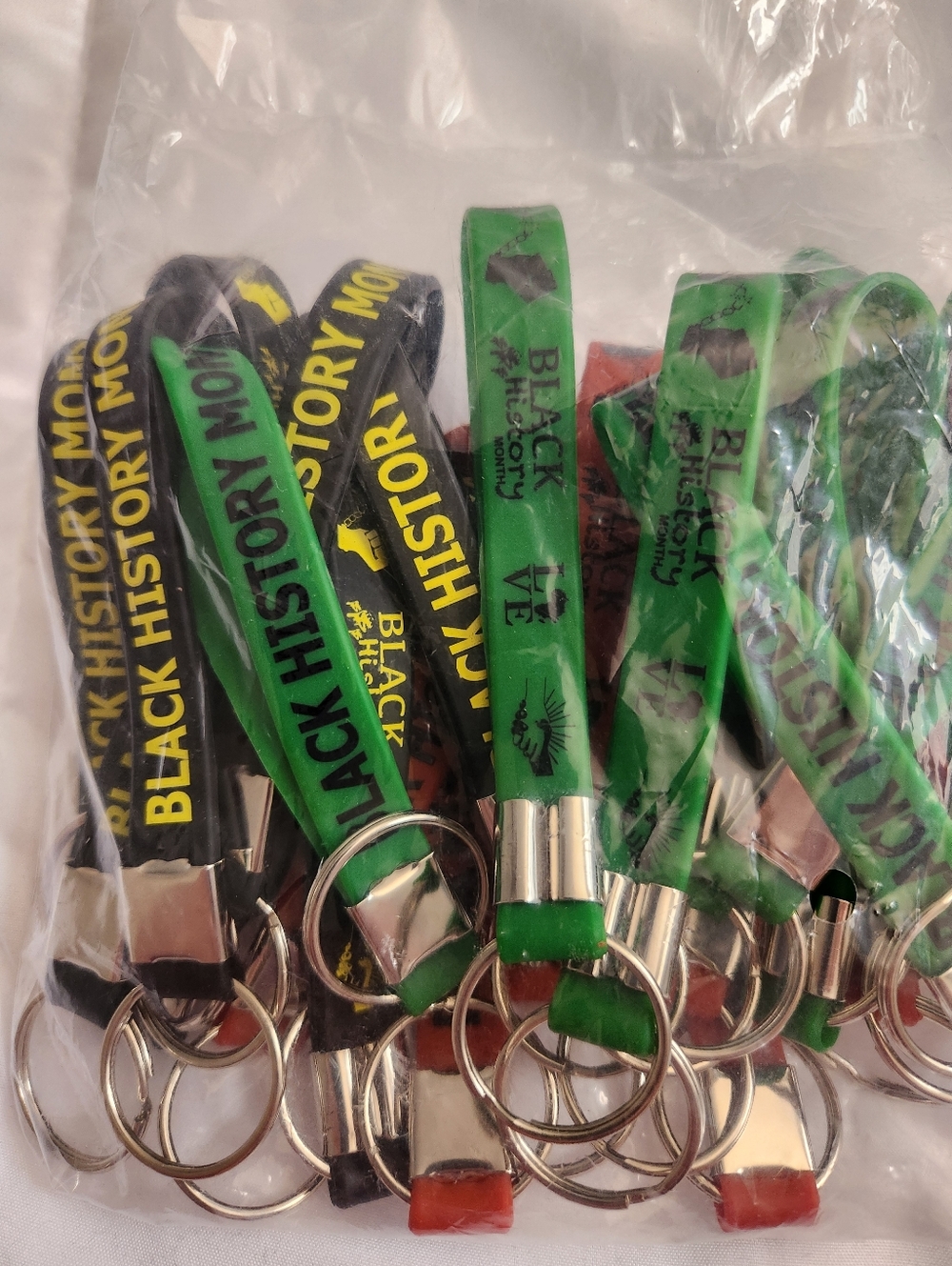 Pack Of Black History Month Silicon Keychains - Unbranded